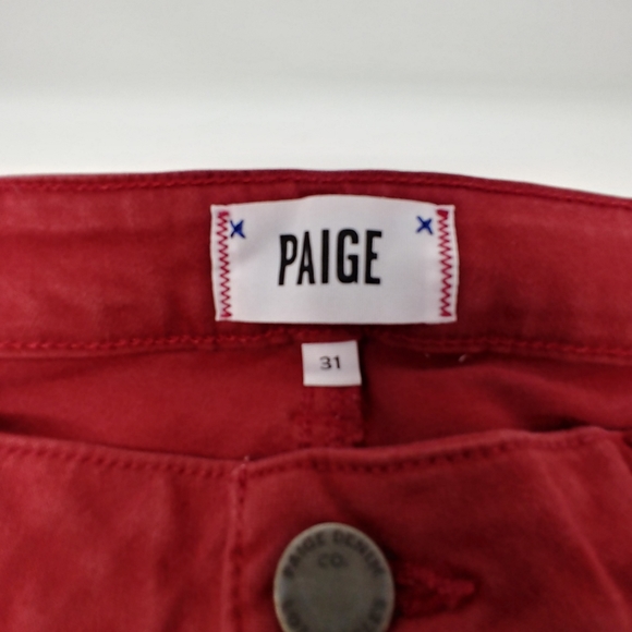 Paige Jeans Verdugo Ankle Red Women Sz. 31 - Picture 6 of 8